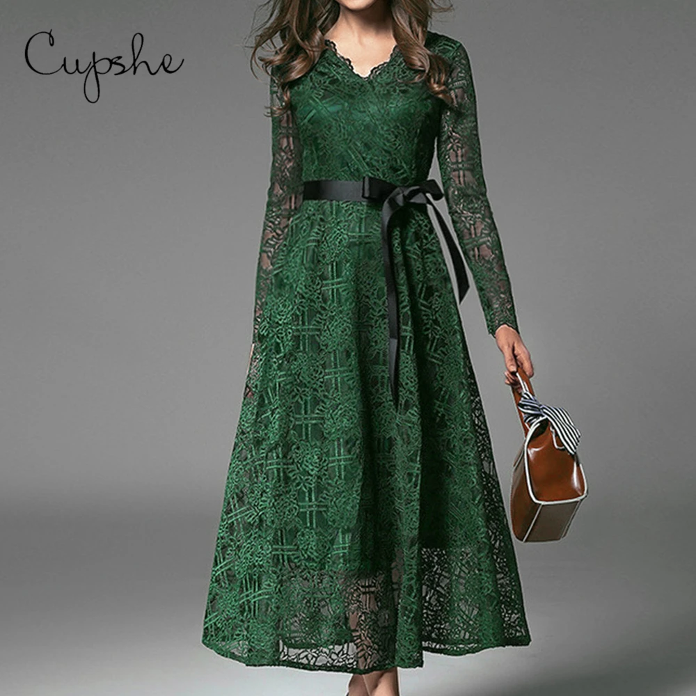 CUPSHE женское винтажное Кружевное платье макси 2019 вечернее Клубное однотонное с