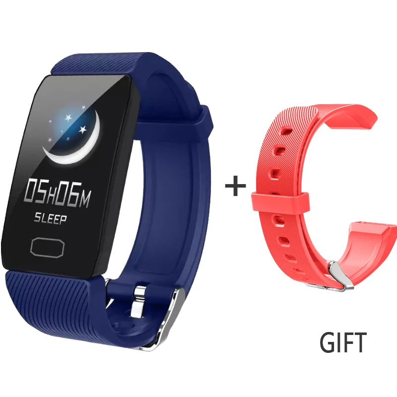 with Red wristband Смарт-часы для измерения артериального давления для мужчин t Q1 фитнес-Браслет Водонепроницаемый спортивный Cicret браслет для мужчин и женщин трекер активности - Цвет: with Red wristband