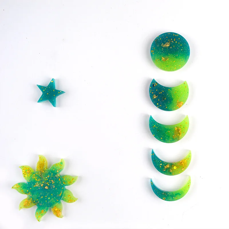 

Star Sun Shape Mold DIY Crystal Epoxy Silicone Mold Planet Ornaments Pendant Ins Hot Wind Moon Moulds