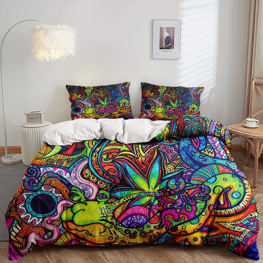 

3D Luxury Psychedelic Mandala Bohemia Pattern Bedding Set Customized Duvet Cover Pillowcase Bed Cover 2/3pcs King Queen Size