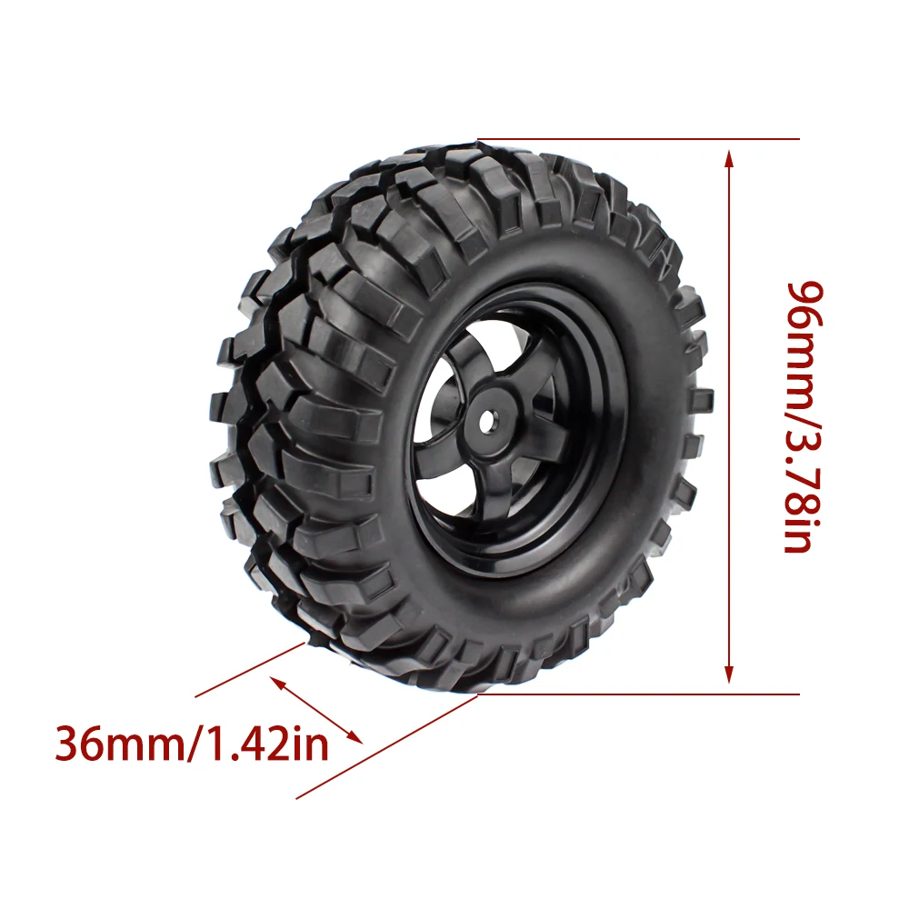 1/10 RC Rock Crawler 1 9 дюйма 96 мм резиновые шины и пластиковый обод для колеса Axial SCX10 Tamiya