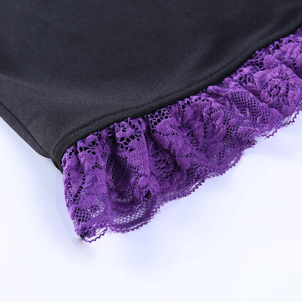 

Sexy Lace Gothic Mini Dress Women Backless Halloween Dark Black Vintage Bandage Lace A Line Suspender Short Dresses Summer New