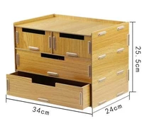 3 layer drawer type wooden desktop file with multi layer storage storage box cabinet rack