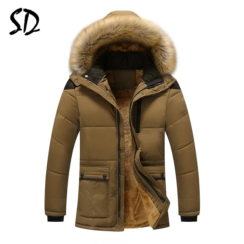 Зимняя куртка мужская повседневная теплая хлопковая парка пальто мужские куртки