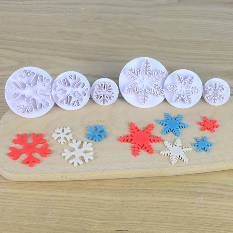 6pcs Sugarcraft Cake Decoration Tool Christmas Snowflake Fondant Cutters Tools Cookie Biscuit Mold Baking Accessories | Дом и сад