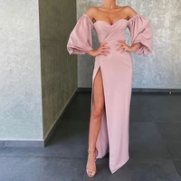 charming floor length sweetheart off the shoulder side slit evening dress 2021 high quality special occasion gowns