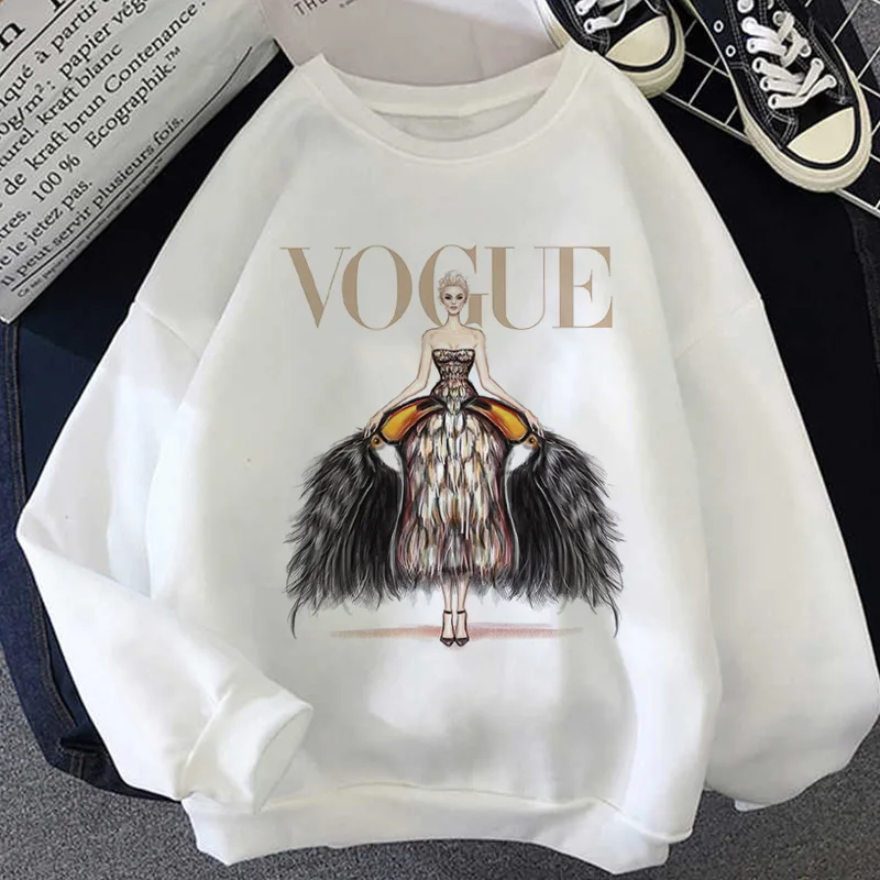 

Womens Casual Sexy Dress Model Print Hoodies Harajuku Long Sleeve Loose Sweatshirts Autumn Pullover O-neck Tops Beautiful Hoodie