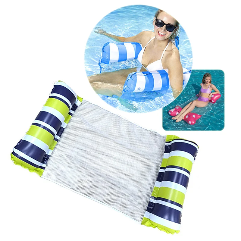 

Water Hammock Recliner Inflatable Floating Swimming Mattress Mat Pool Floats For Swimming Pool Lounger Bed With Inflator Pump