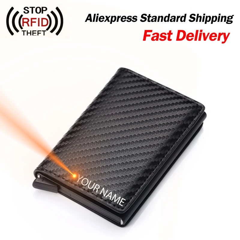 

Модный противокражный мужской кошелек из искусственной кожи унисекс держатель для кредитных карт Rfid держатель для Id карт для женщин алюмин...