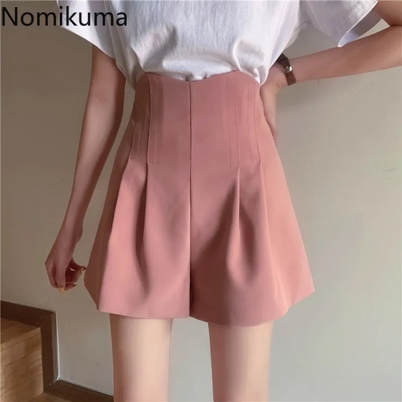 Новое поступление 2021 шорты Nomikuma с высокой талией Женские однотонные