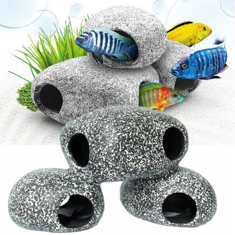 

3 Pcs/lot Resin Fish Tank Aquarium Decoration Accessories Fish Pot Stone Cave Scenery Landscaping Wholesale