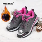 Женские зимние треккинговые ботинки, плюшевые теплые походные кроссовки, женские нескользящие Горные ботинки, водонепроницаемые уличные спортивные альпинистские туристические