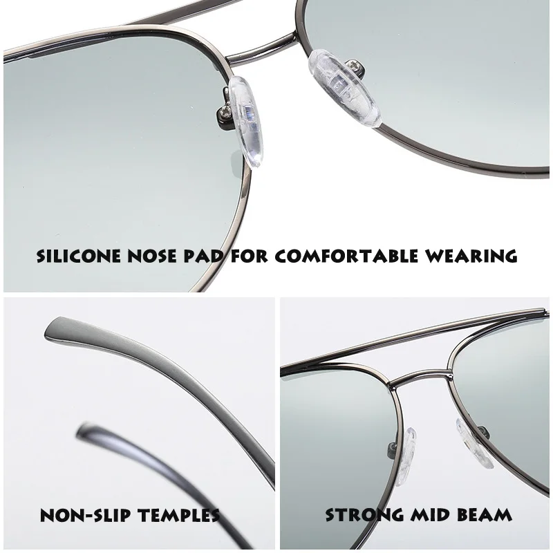 

GAOOZE Polarized Sunglasses Men Photochromic Polarized Glasses Vintage Pilot Sunglasses Women Luxury Anti-glare Glasses LXD305
