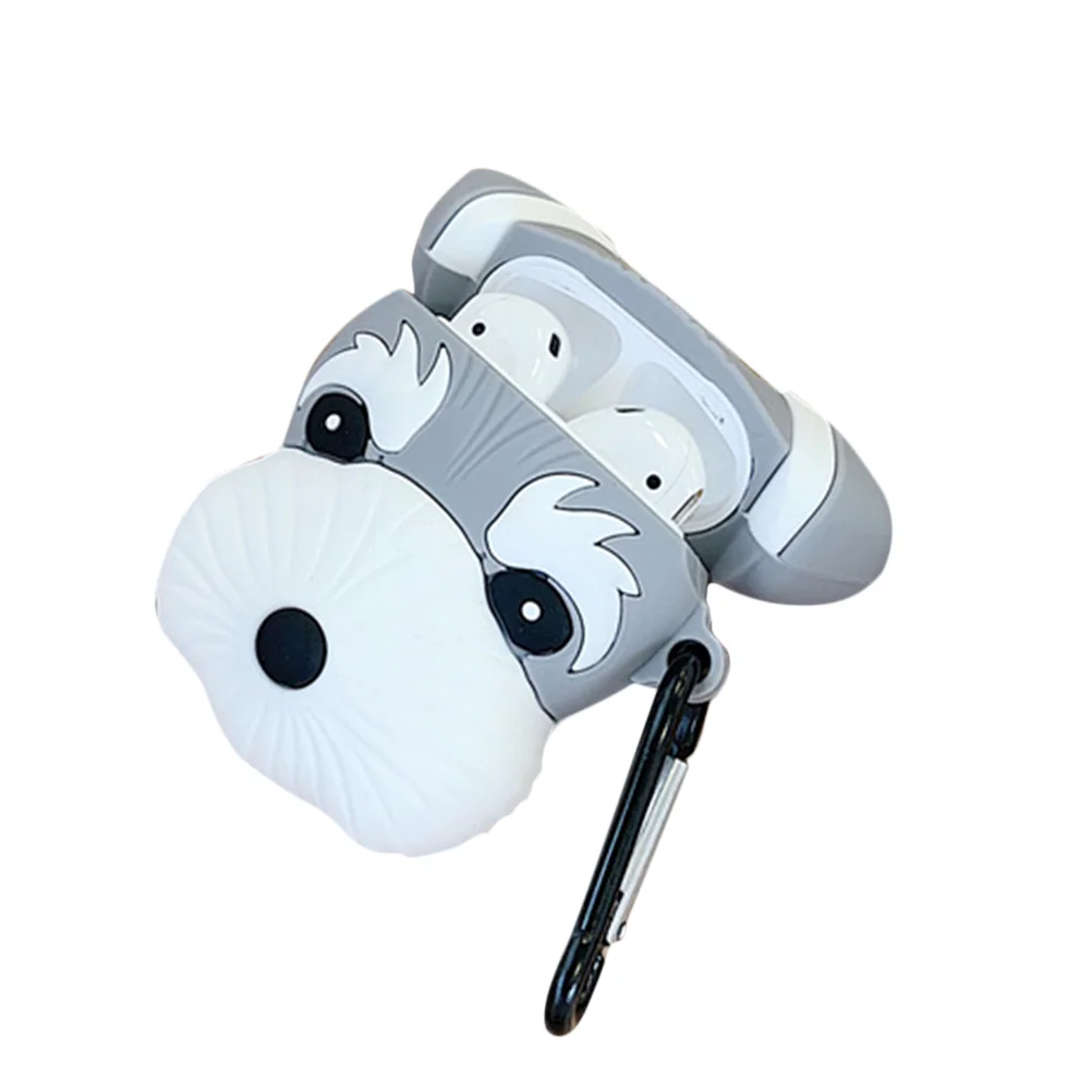 

1pc Silicone Earphone Case Protective Earphone Cover Shell Cartoon Sherry-dog Design Compatible for AirPods 1/2 (Cover + Hook