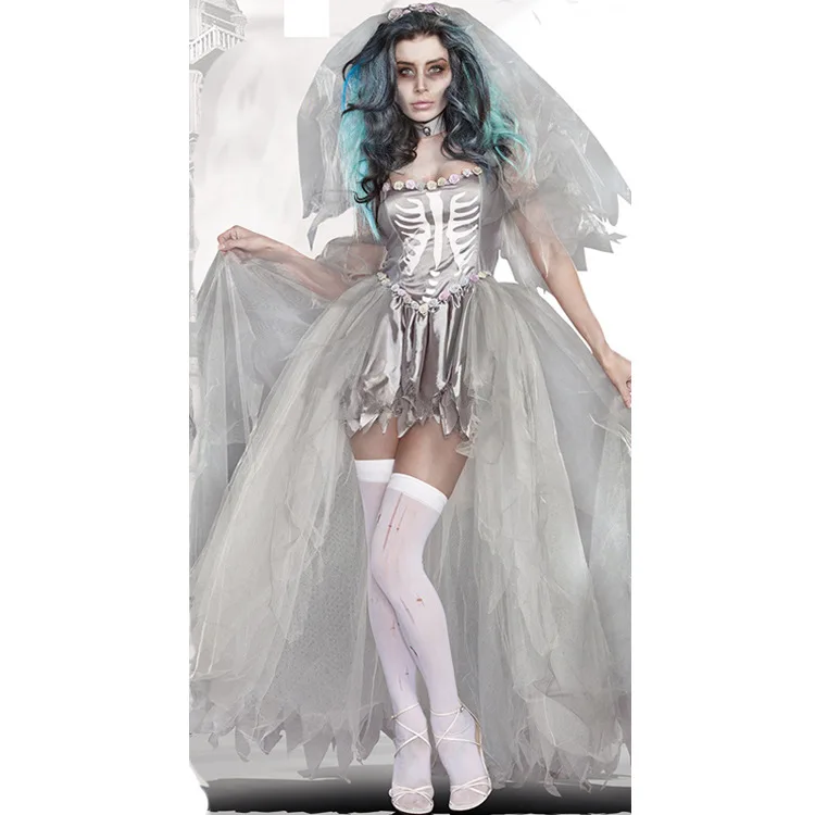 

Halloween Cosplay Costume Zombie Bride Vampire Costume Ball Witch Ghost Bride Performance Costume