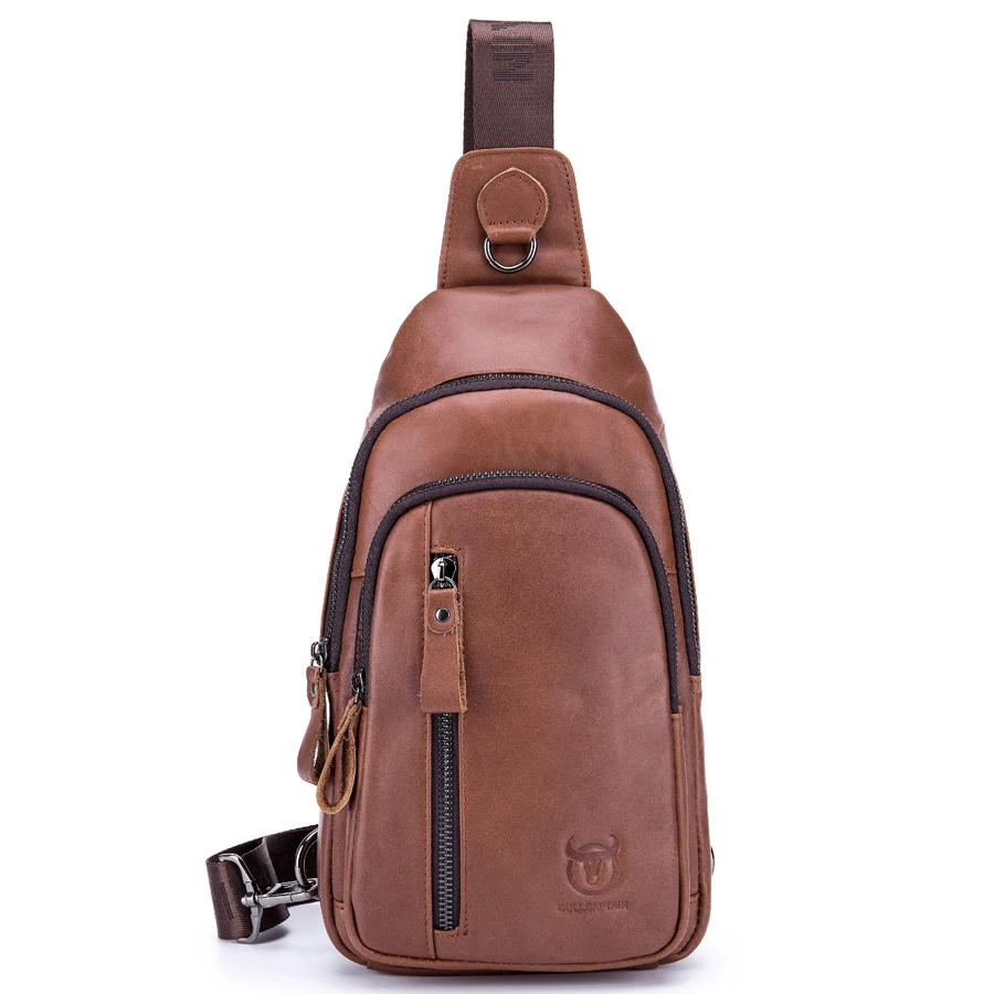 Мужская нагрудная сумка BULL CAPTAIN из натуральной кожи через плечо воловьей