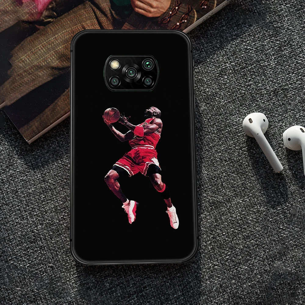 

basketball star Jordan Phone case Cover Hull For Xiaomi Mi A2 A3 8 9 9T Note 10 Se Lite Pro black Cell Tpu Coque Trend Cover 3D