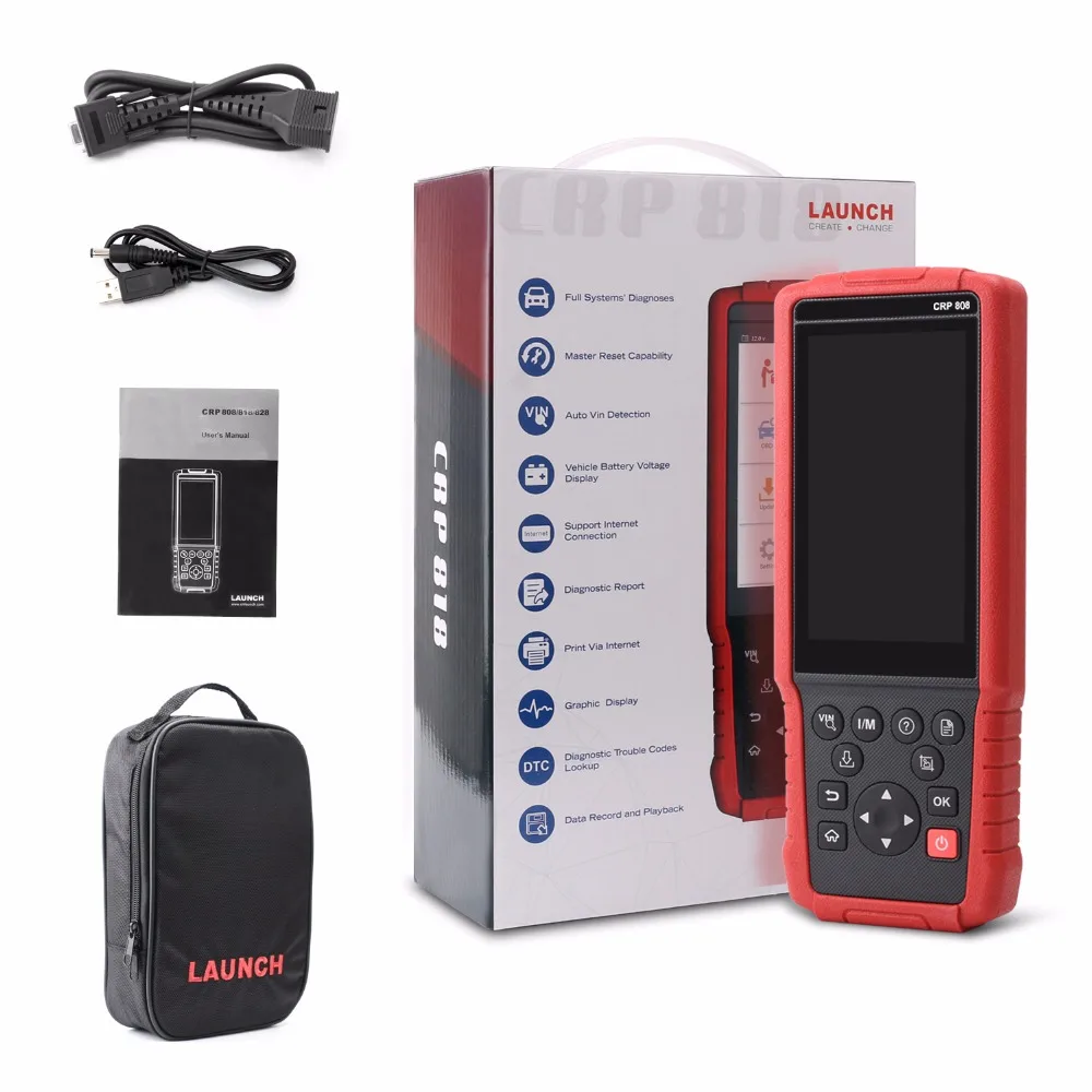 

Launch CRP 808 CRP808 Full System OBD2 Diagnostic Tool for European Cars America car and Asian Cars Multi-languages