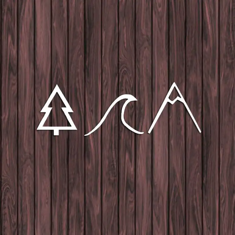 Креативная Автомобильная наклейка в виде гор и деревьев высекающая на бампер для