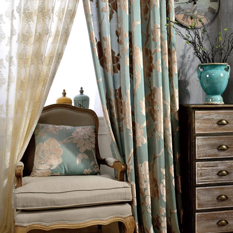 Утолщенные шторы для гостиной столовой спальни тканые жаккардовые на
