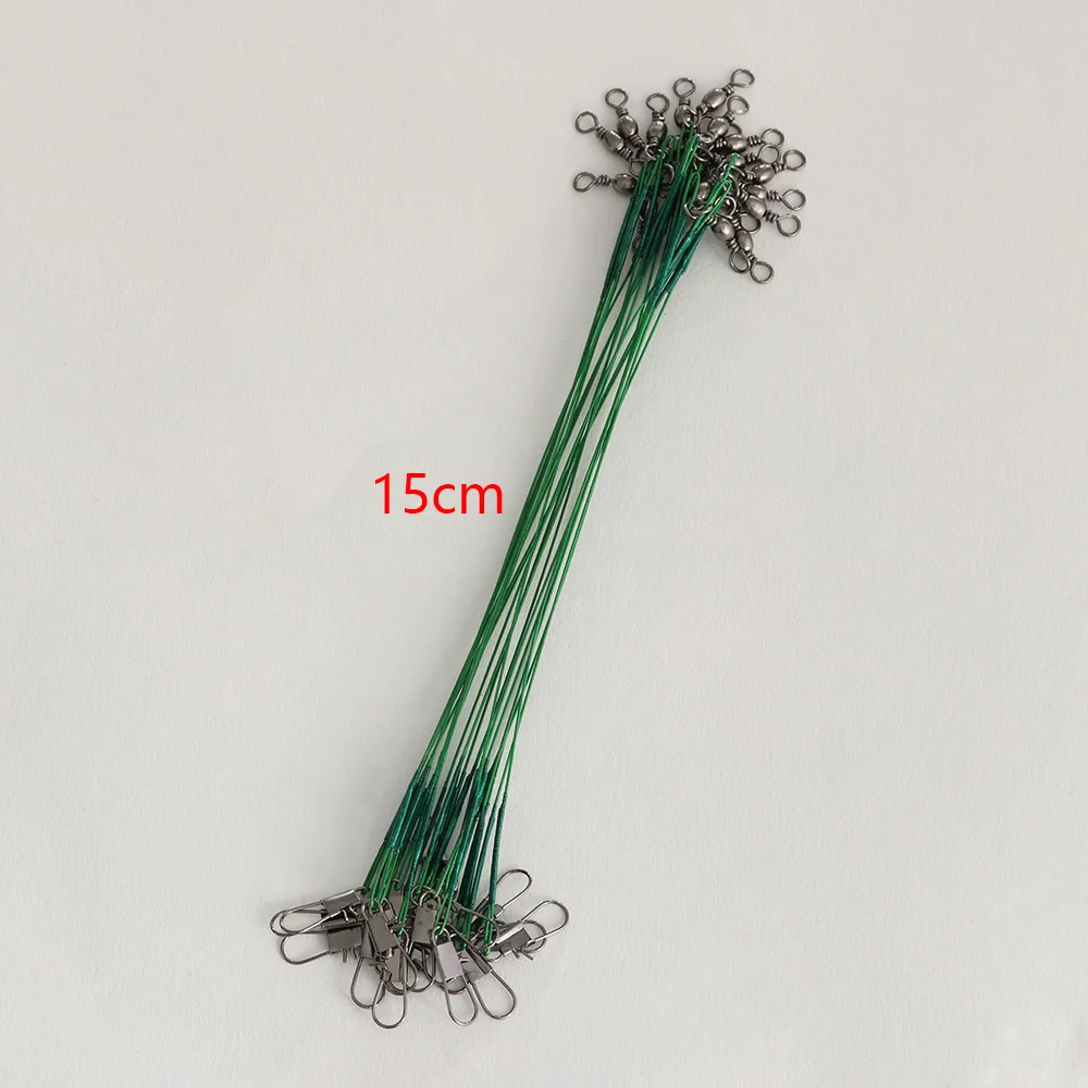 15cm 20 шт. прочные практичные рыболовные приманки, крючки, шикарные следы стальных проводов, вертлюги для катания на щуке, безопасные защелки, оборудование для рыбалки на открытом воздухе - Цвет: 15cm