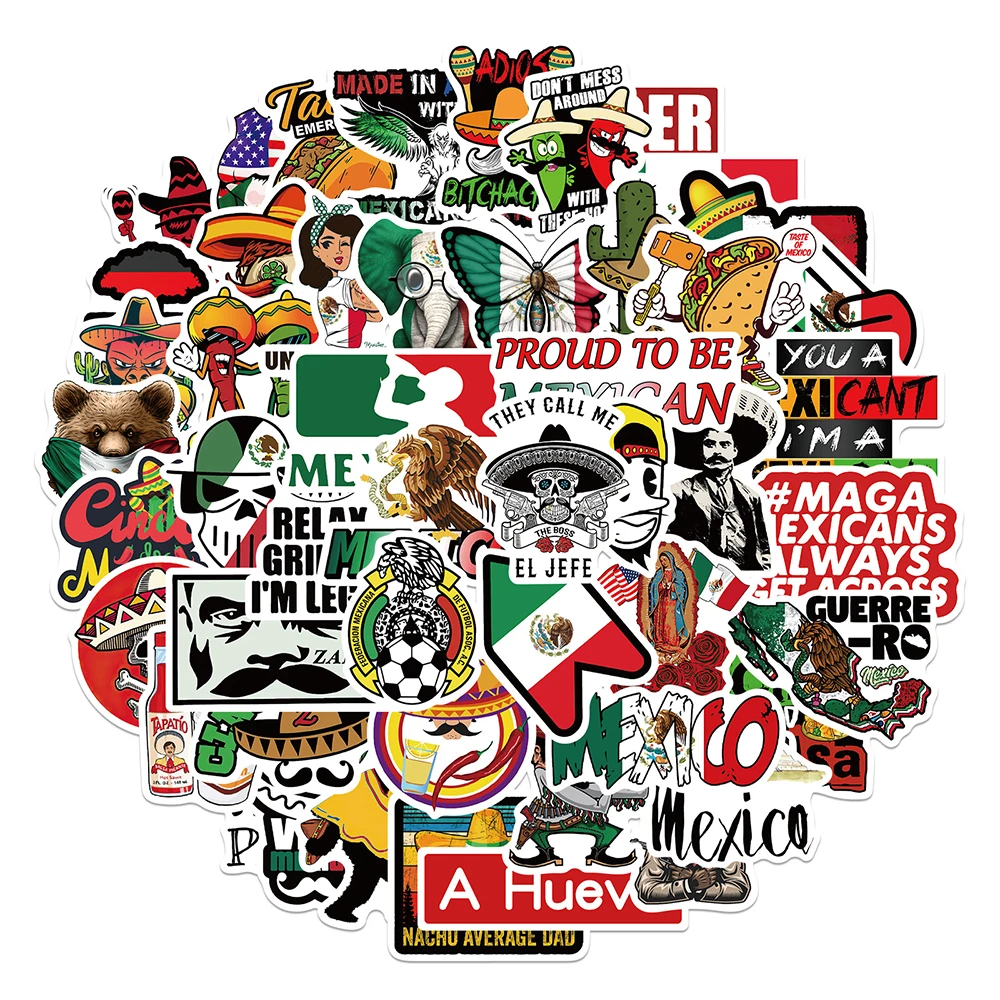 

10/30/50 шт., наклейки в мексиканском стиле