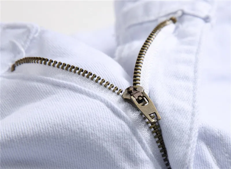 

High-quality casual men's wear large holes stretch pants slim jeans men more holes white pants Large size 28-42 499