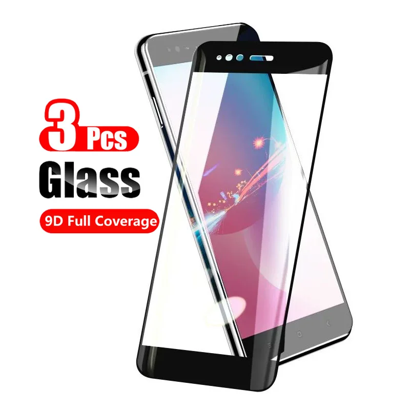 Закаленное стекло с полным покрытием для Xiaomi Mi A1, 3 шт./упаковка