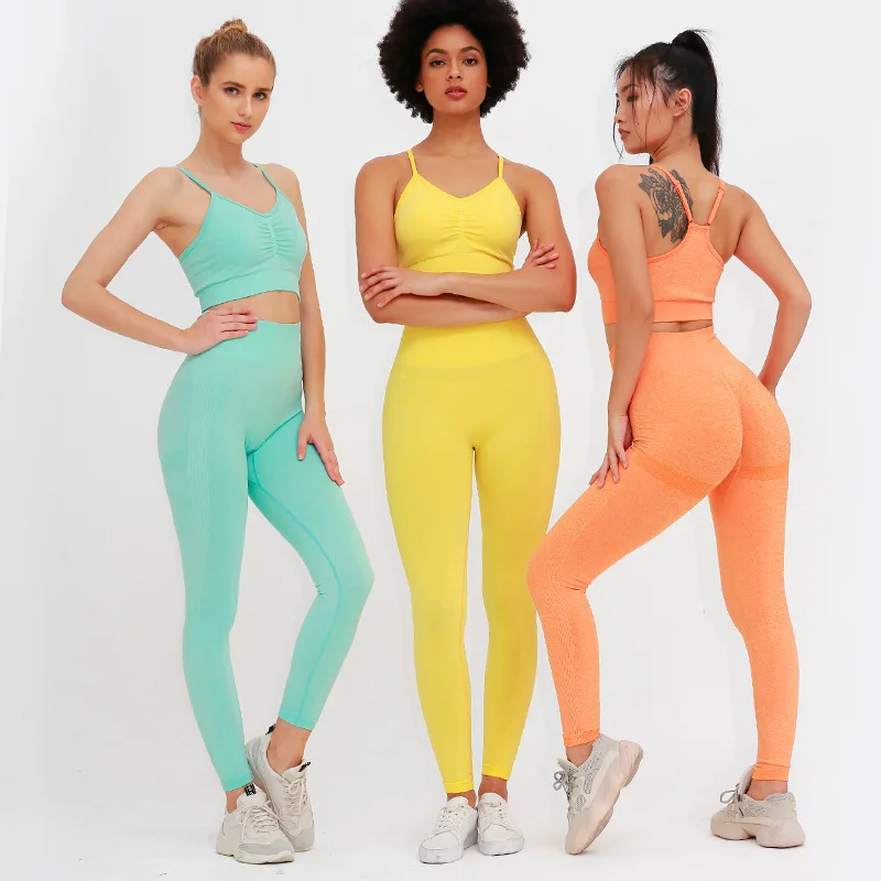 

CXUEY, бесшовный комплект для йоги и спортзала, костюм для фитнеса с эффектом пуш-ап, 2021, сексуальная одежда для тренировок, одежда для женщин, с...