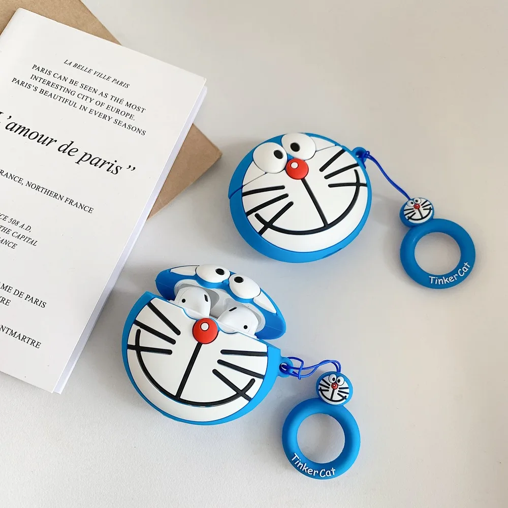 Кольцевой ремешок для AirPods 1 2 мультяшный Bluetooth беспроводной чехол наушников