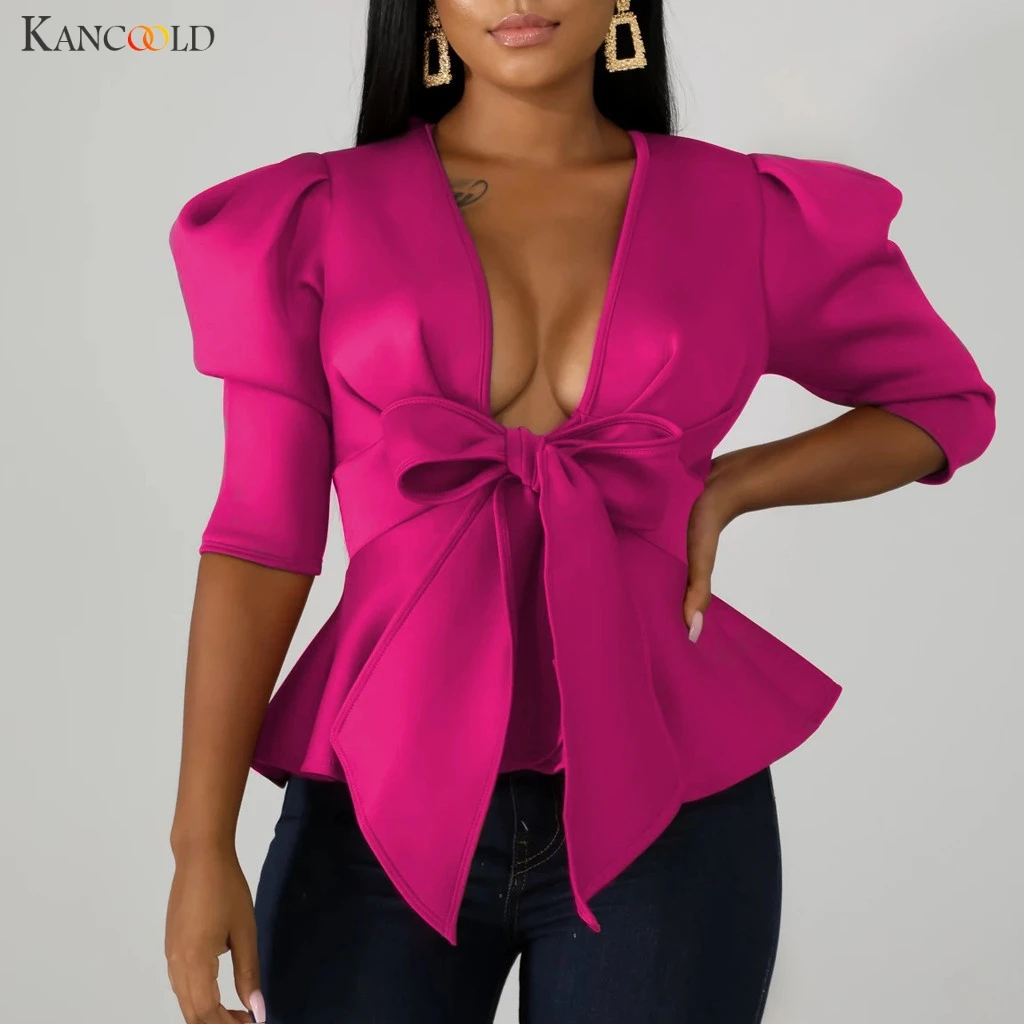 Женский кардиган с рюшами KANCOOLD однотонный бандажный оборками на Подоле и бантом