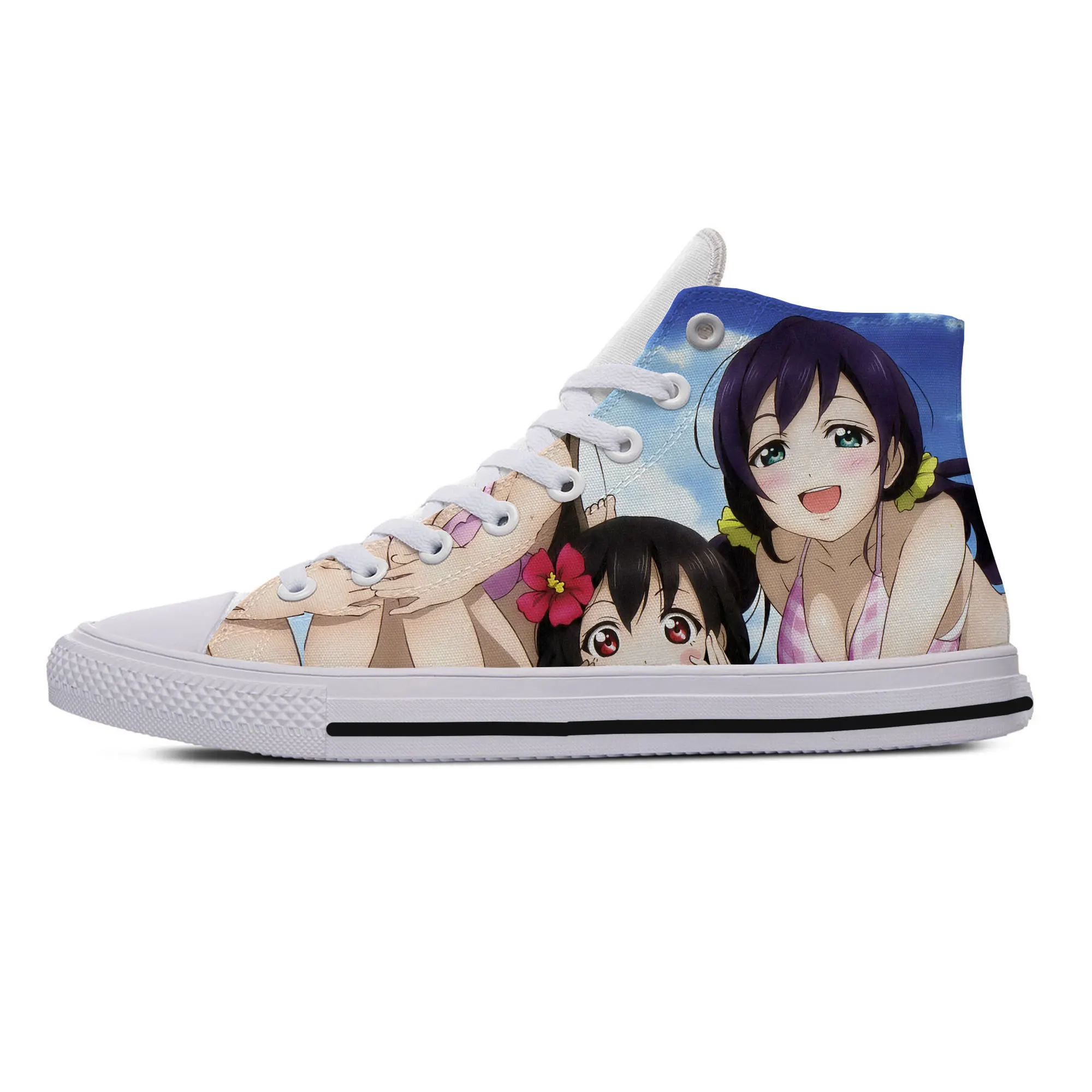 

Love Live! Кеды для мужчин и женщин, повседневные холщовые кроссовки, высокие, Вулканизированная подошва, для студентов, весна-осень