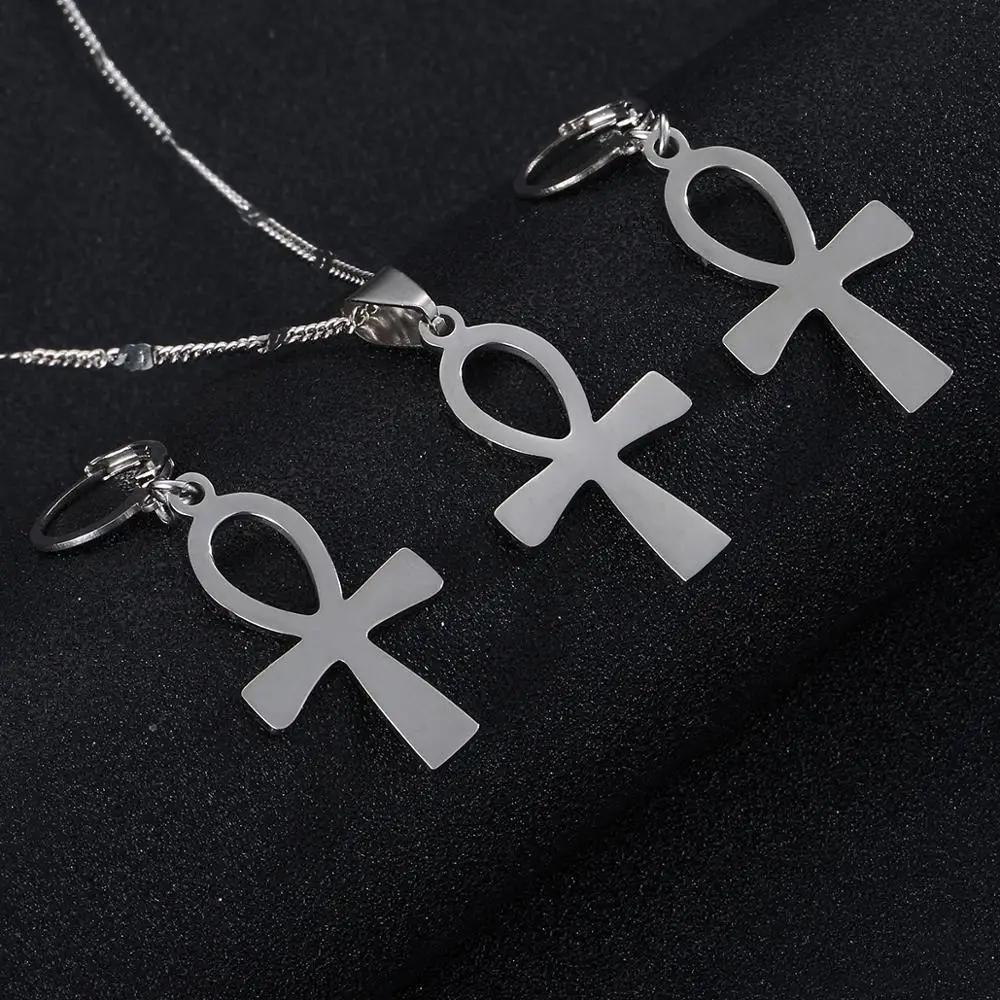 Ювелирные наборы из нержавеющей стали египетский крест винтажный ключ Нил Анкх