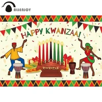 allenjoy happy kwanzaa backdrop candles african heritage holiday celebration party props supplies custom decor background
