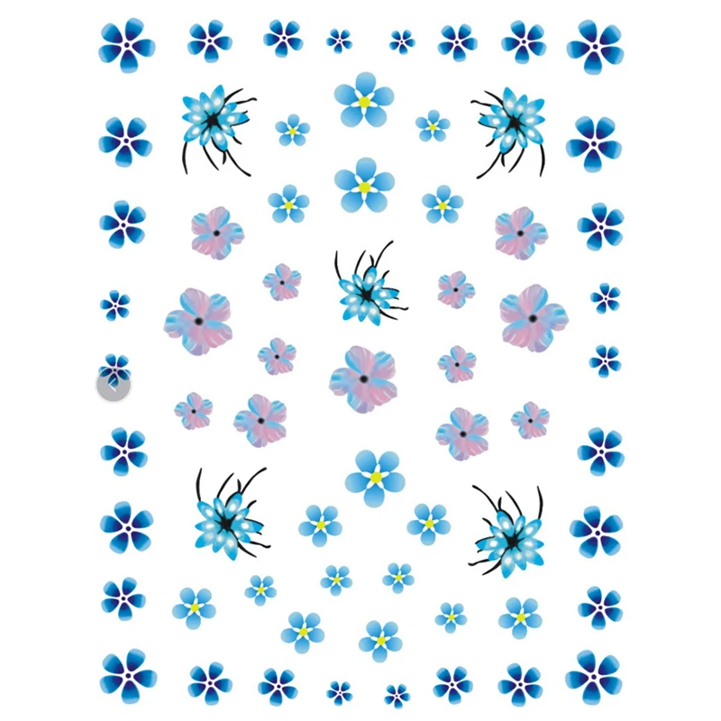 12pcs Multi-style Nail Stickers Daisy Butterfly Rainbow Flower Manicure Sticker Set DIY Nail Art Decal Colorful Nail Art Sticker