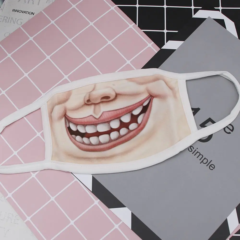 Популярная мужская и женская забавная хлопковая маска для лица с 3D защитой от