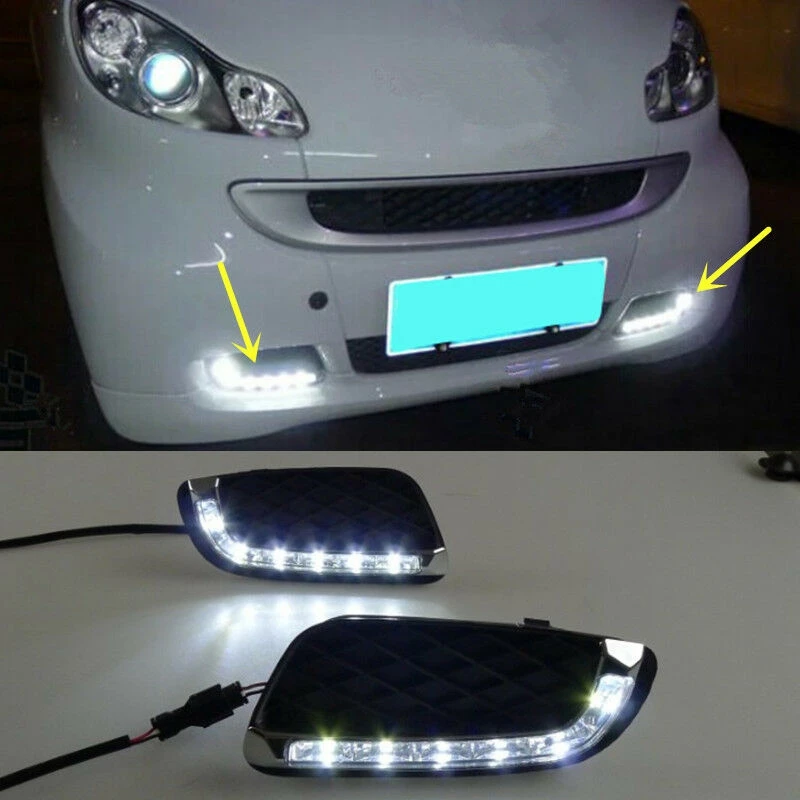 1 комплект белый светодиодный дневный ходовой светильник DRL для MERCEDES BENZ Smart 2008-2010 |