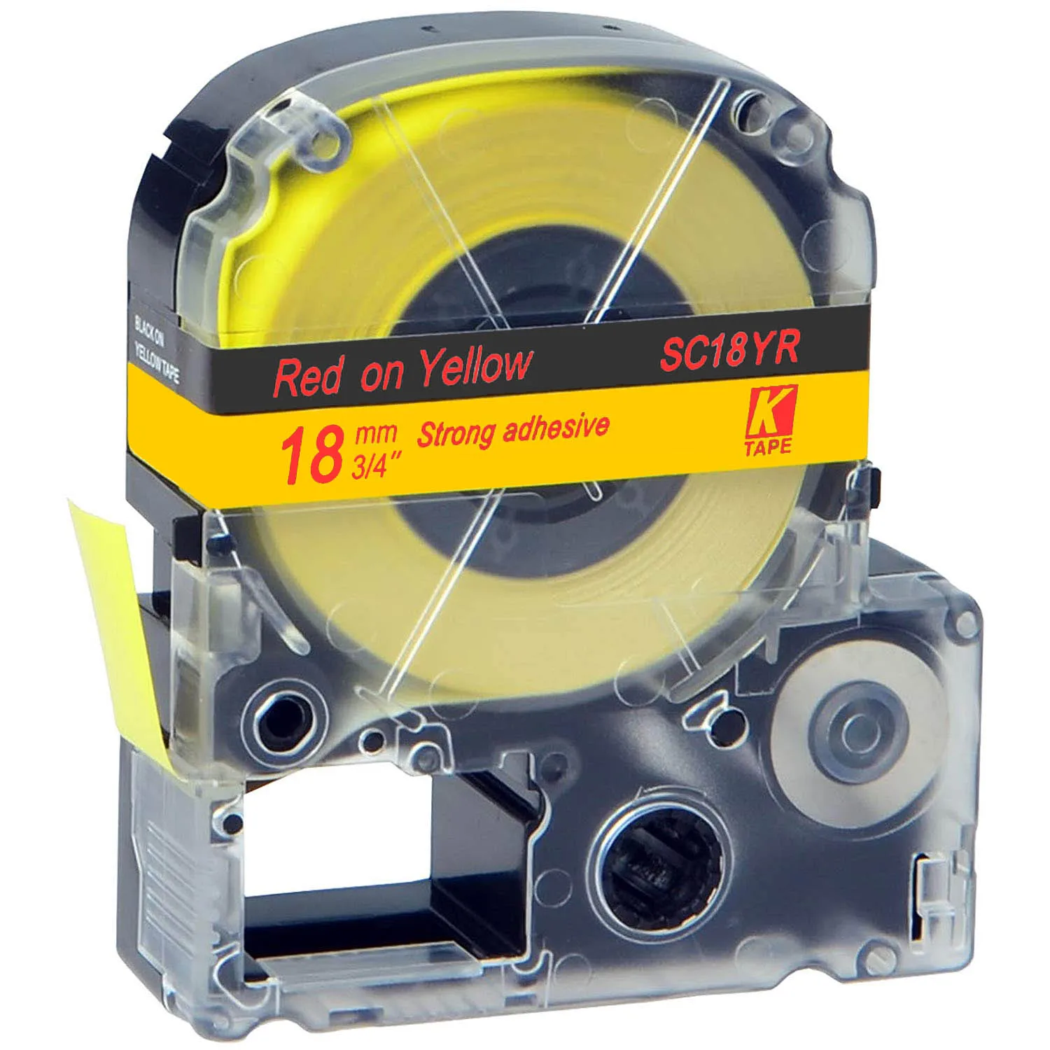 CIDY 18 мм черный на белом SS18KW/LC-5WBN LC 5WBN LC-5WBN9 клейкая лента для kingjim/epson Для LW300 LW400 LW-600P LW-700P - Цвет: red on yellow