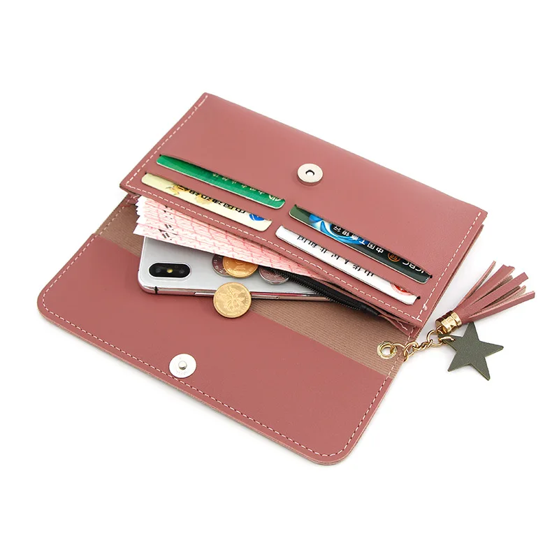 2021 new Korean women's Long Wallet student fringe cartoon lovely wallet women's change bag  purses  designer wallet