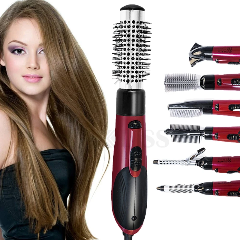 

Professional Hair Straightener Brush 7 in1 Hair Dryer Hot Comb Heating Comb Blow Dryer Smoothing Brush Styler Styling Tools