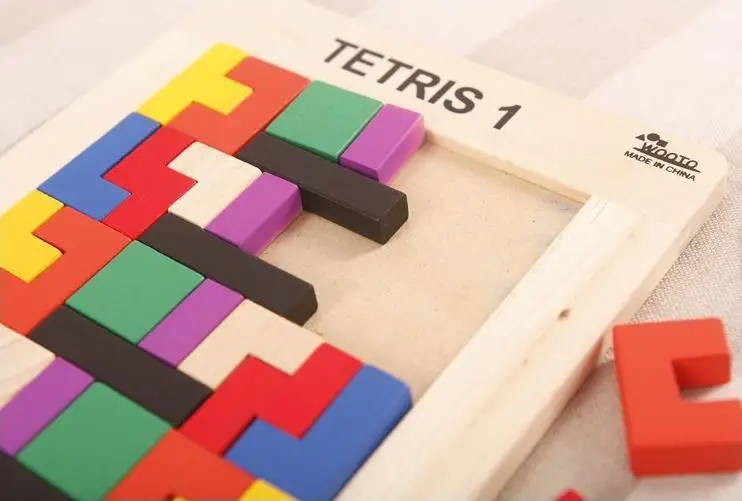 Классический деревянный teрис сборочные блоки большая геометрическая сборка