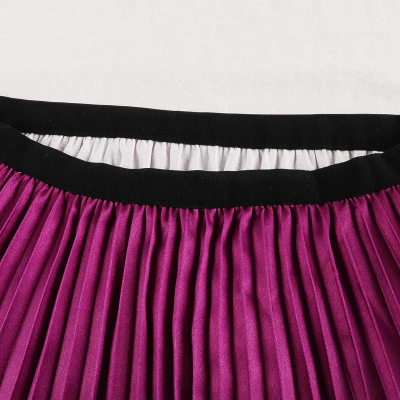 D92 летняя Новинка высокая талия тонкая плиссированная юбка с буквенным принтом