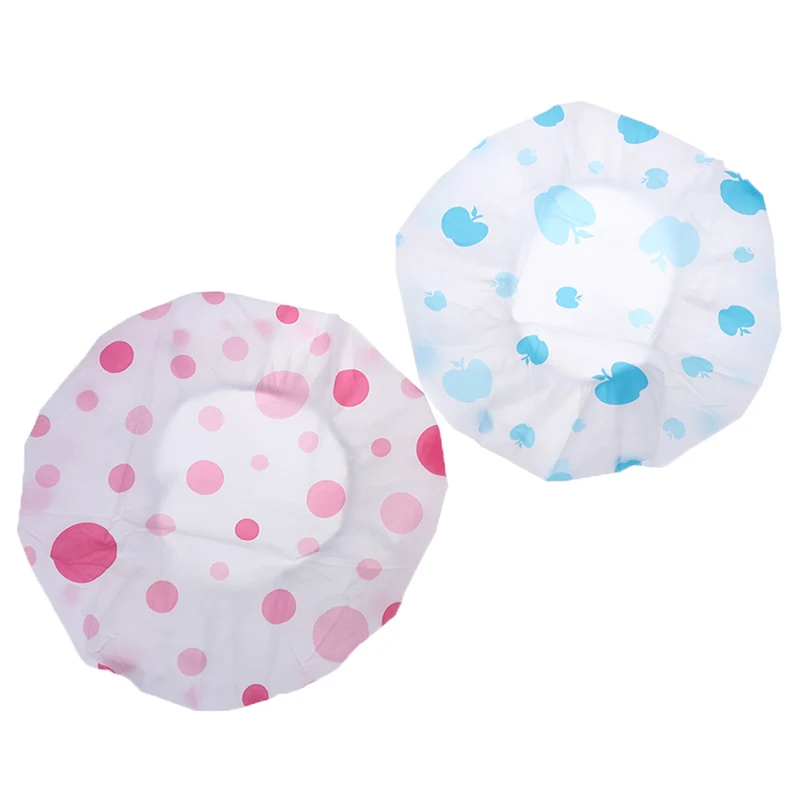 

1 Pcs Random Waterproof Shower Cap Thicken Saunas Bath Hat Kids Hair Bathing Cap For Women Kids Hair Protective Cap