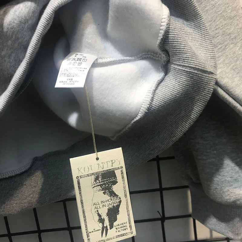 

2021FW Casual Fashion Sweatshirts Men Women Thick Cotton High Quality Gray KAPITAL Pullover Bear Printing Hoodie
