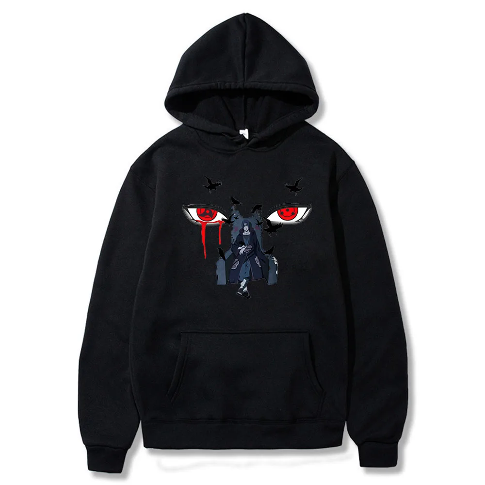 

NEW Harajuku Anime Hoodies Men Women Uchiha Uzumaki Printing Pullover Sweatshirt Hip Hop Streetwear Male Brand Tops Sudaderas
