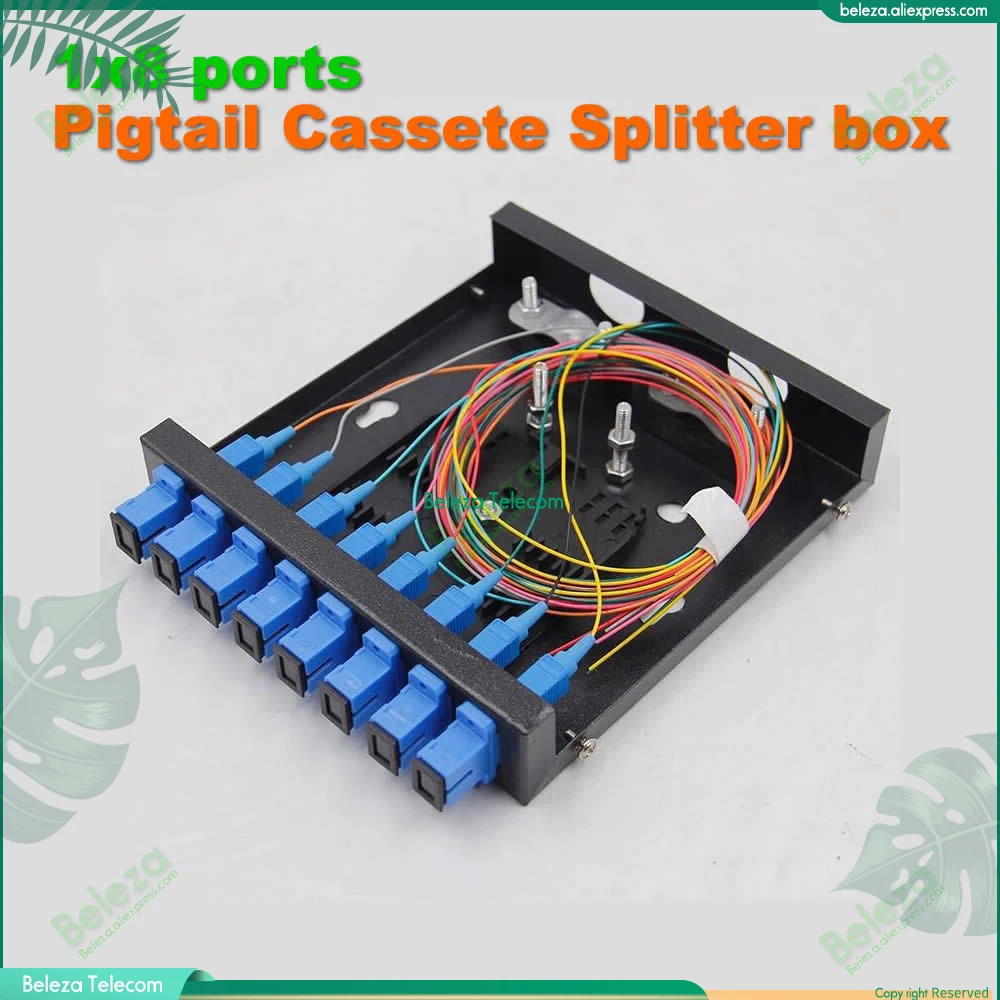 1x8 ports pigtail Cassete Splitter box Fiber optical Patch Panel Fiber optic terminal box 8 core CATV SC FPC with adapter