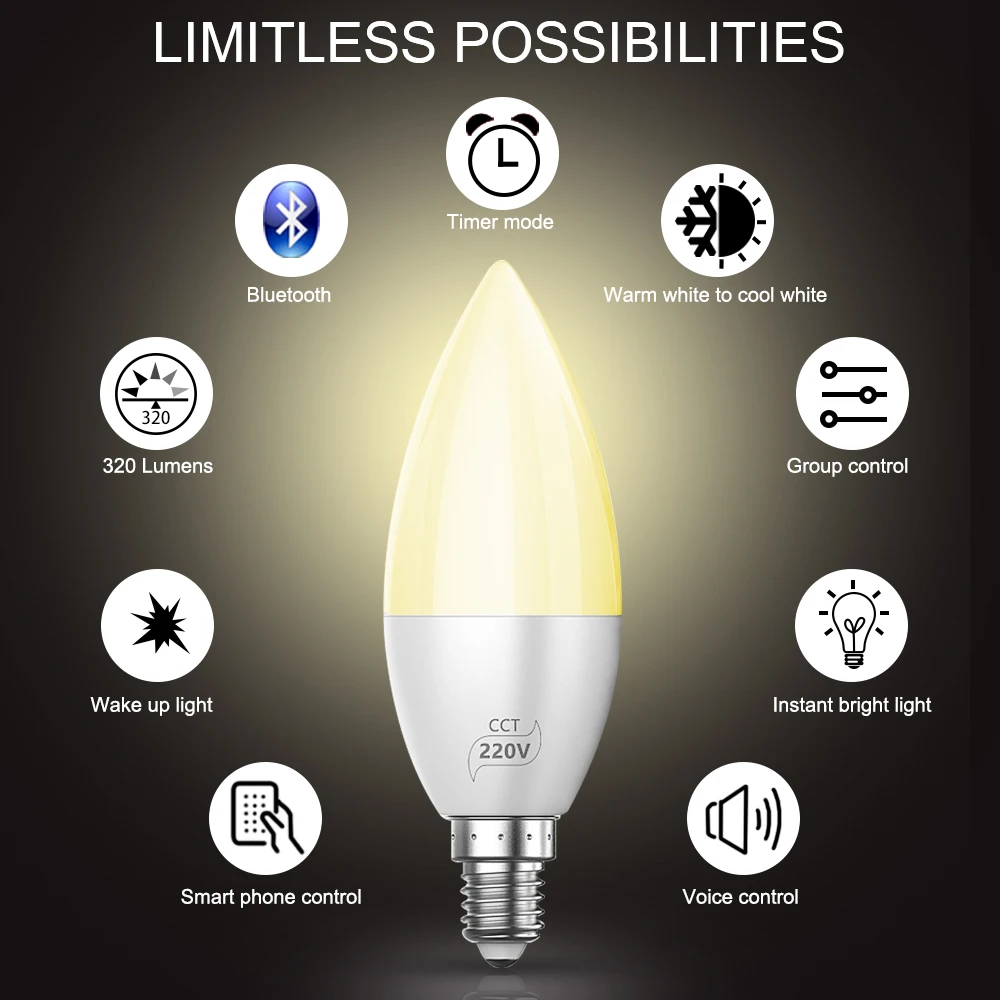 4 мегапиксельный Bluetooth контроллер приложения светодиодный диммер светильник в