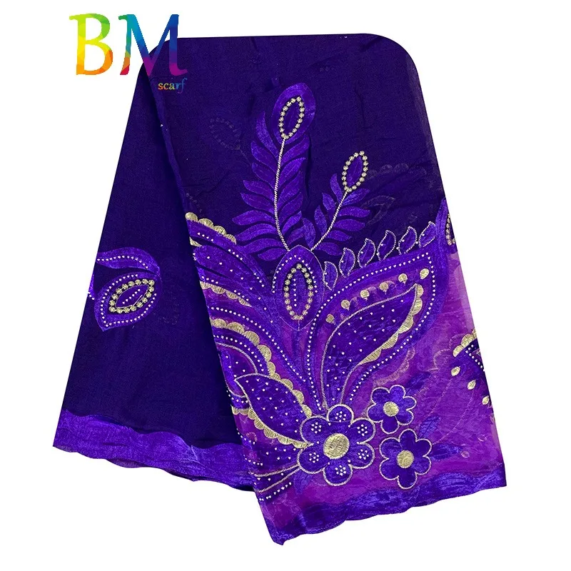 Африканский хлопковый женский шарф с вышивкой многоцветный однотонный Удобный