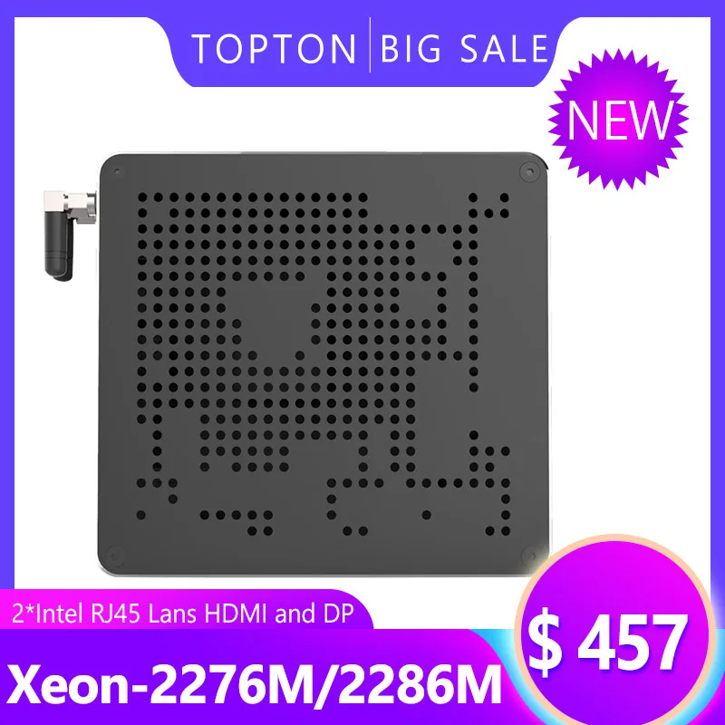 Новейший игровой ПК 9-го поколения Intel Xeon E-2286M 2276M 2 * Lans DDR4 64 Гб M.2 NVME Мини компьютер