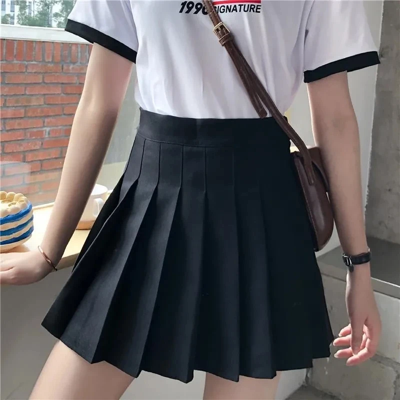

Black High Waisted Preppy Style JK Skirt Streetwear Pleated Mini Skirt Women Korean Fashion Party Skirt Girl